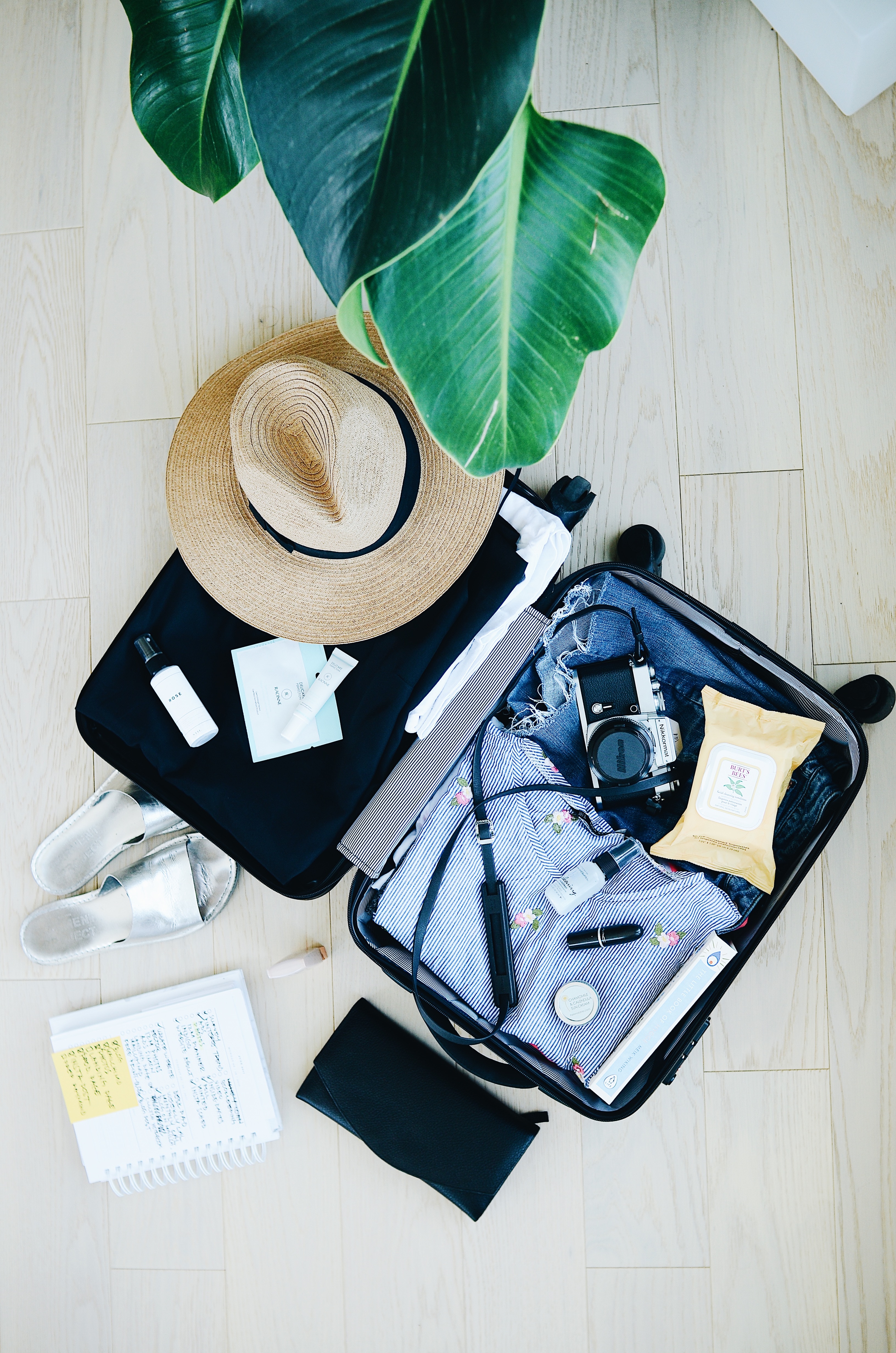 An opened suitcase for travelling